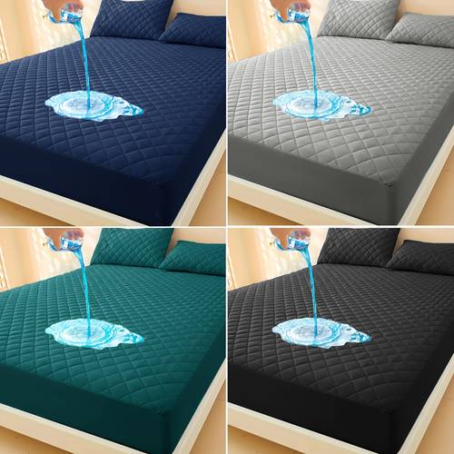 waterproof mattress protector soft and comfortable thickened waterproof mattress cover layered insert bedding solid color bedding design for bedroom and hotel mattress protection