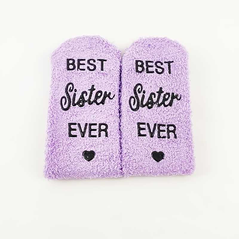 TEMU Une paire de chaussettes antidérapantes à points collés qui ne peluchent pas, un incontournable pour les sœurs. Chaussettes serviette violettes
