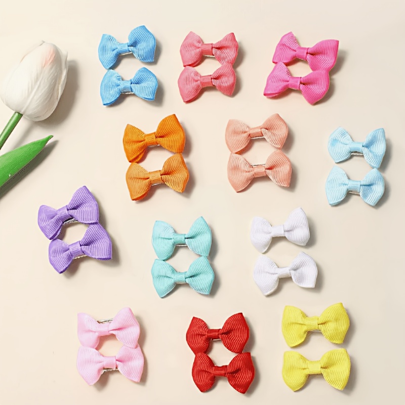 8 12pcs of new macaron colorful puppy hair clips fashionable and   bows dog grooming accessories small dog pet supplies colors are random Product details 0