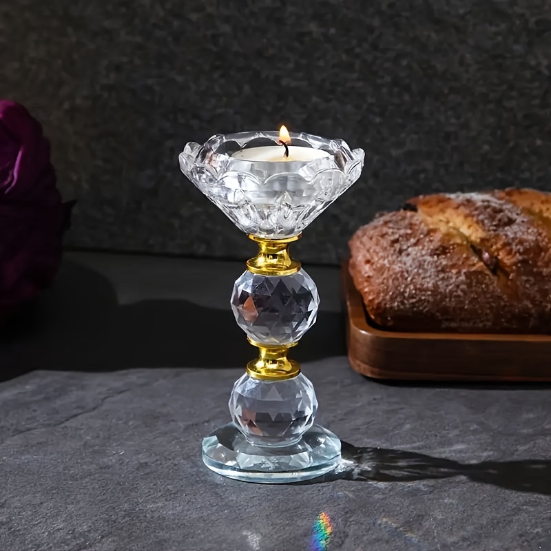 TEMU Creative Exquisite Styles Crystal Candelabras, For Home Decoration, A Warm Atmosphere