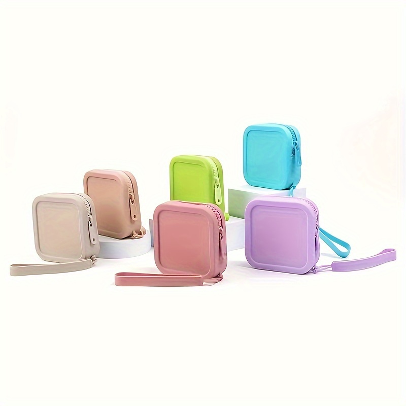 

Compact Silicone Square Pouch For Earbuds, Cables & Coins, , Assorted Colors