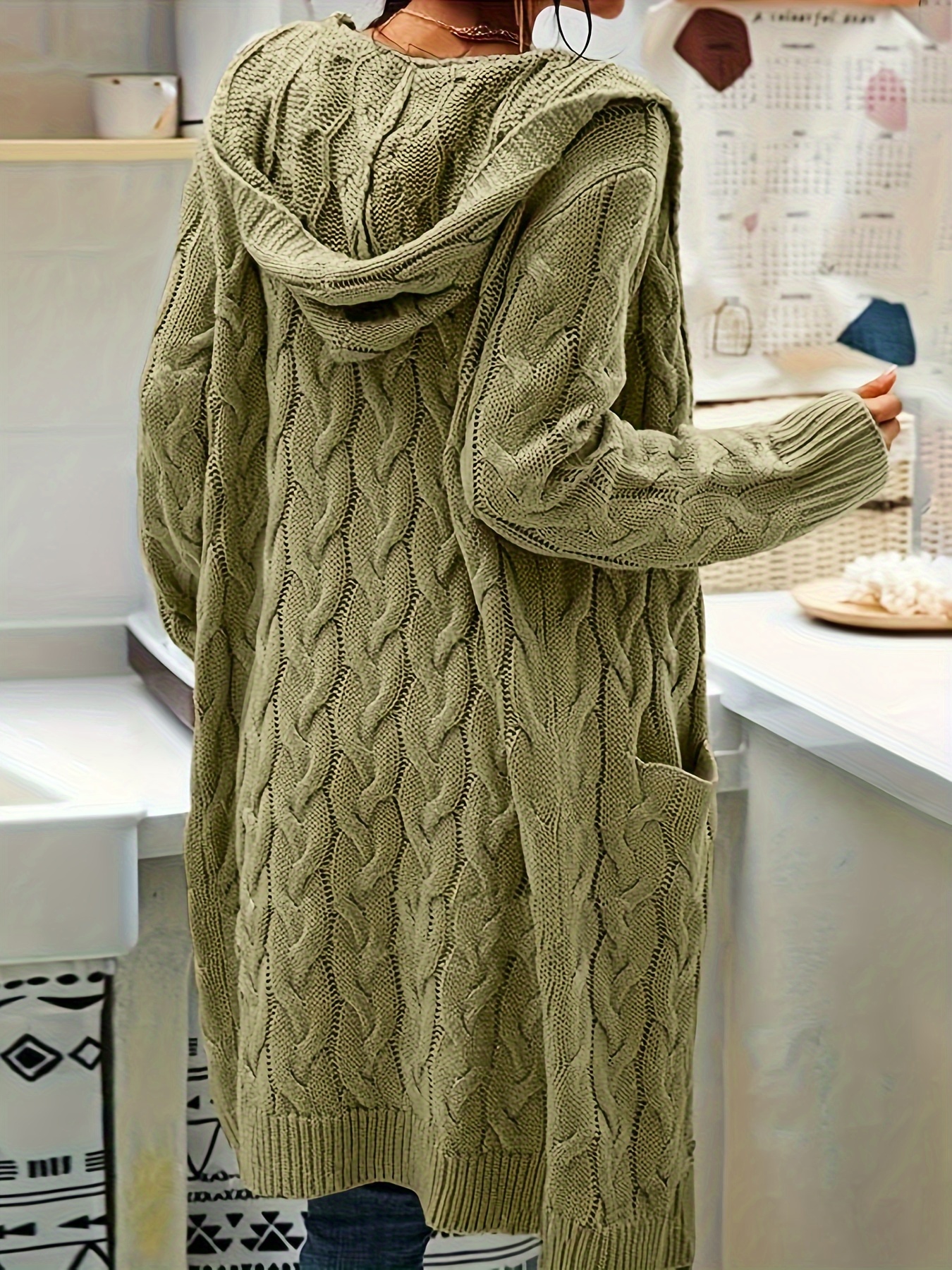 Oversized Ladies Hooded Cardigan Elegant Women's Hooded Long