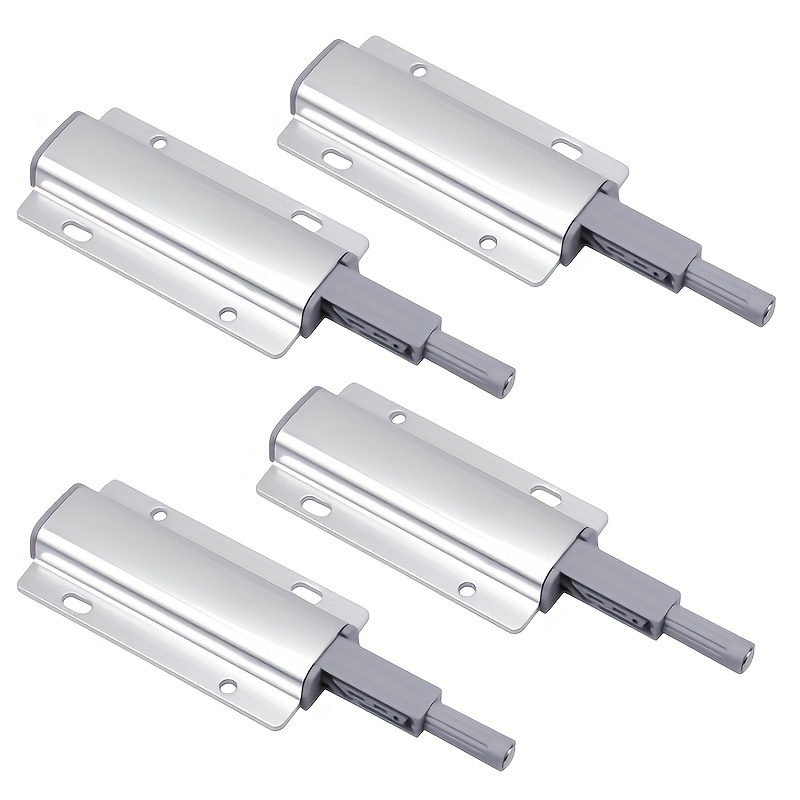 2/4pcs Pressure Door Opener Push To Open Door Catches Magnetic Push Latches Damper Buffer Cabinet Magnetic Door Closer For Kitchen Cabinets Door Furniture Drawer Wardrobe Silvery