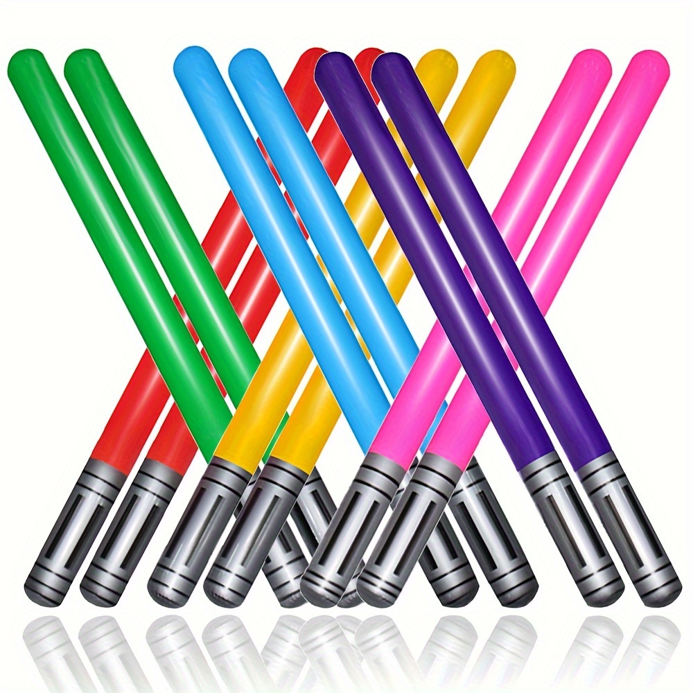 

12-pack Inflatable Sword Set, Foam Sticks For Themed Party Games And Cosplay Props, Plastic, No Electricity Required, Featherless, Non-prop Banknotes