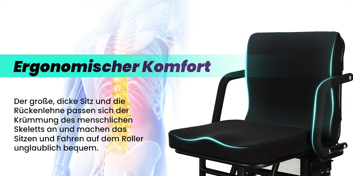 lightweight folding mobility scooter for seniors with 12ah 25 mile range electromagnetic brake scooter with rear storage padded absorption airline approved no assembly Product details 3