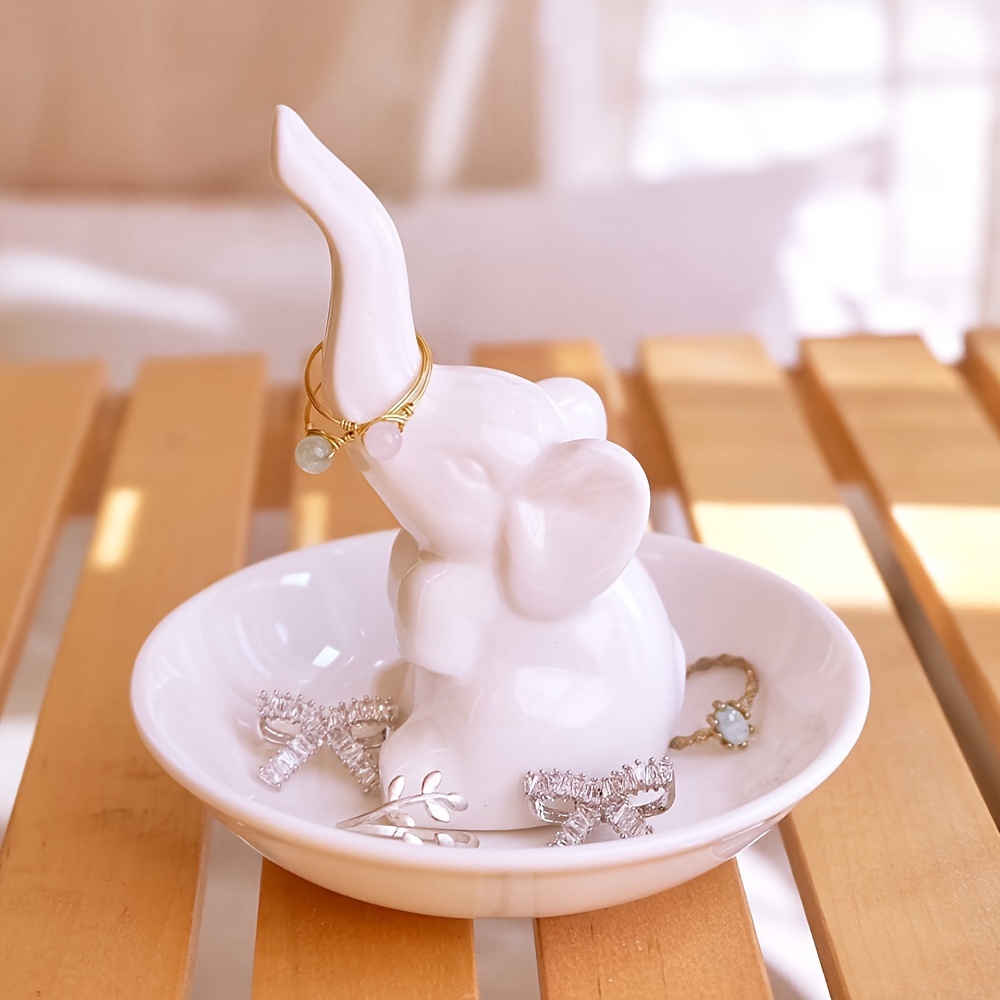 

1pc Elephant-shaped Ring Earrings Necklace Jewelry Holding Tray