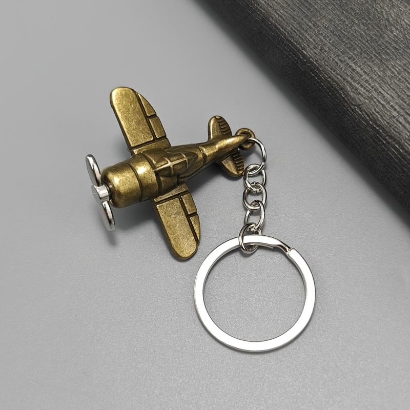 item picture 1pc alloy airplane keychain realistic aircraft model durable metal key ring for aviation enthusiasts