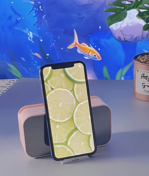 Compact Pink Portable Speaker, FM Radio, LED LCD Mirror, Wireless Microphone, Wireless Connection, USB Charging, High Quality Audio, TF Card, Adjustable Volume And Brightness. Suitable for Easter, Birthday Gifts, Mini Wireless Alarm Clock Speaker