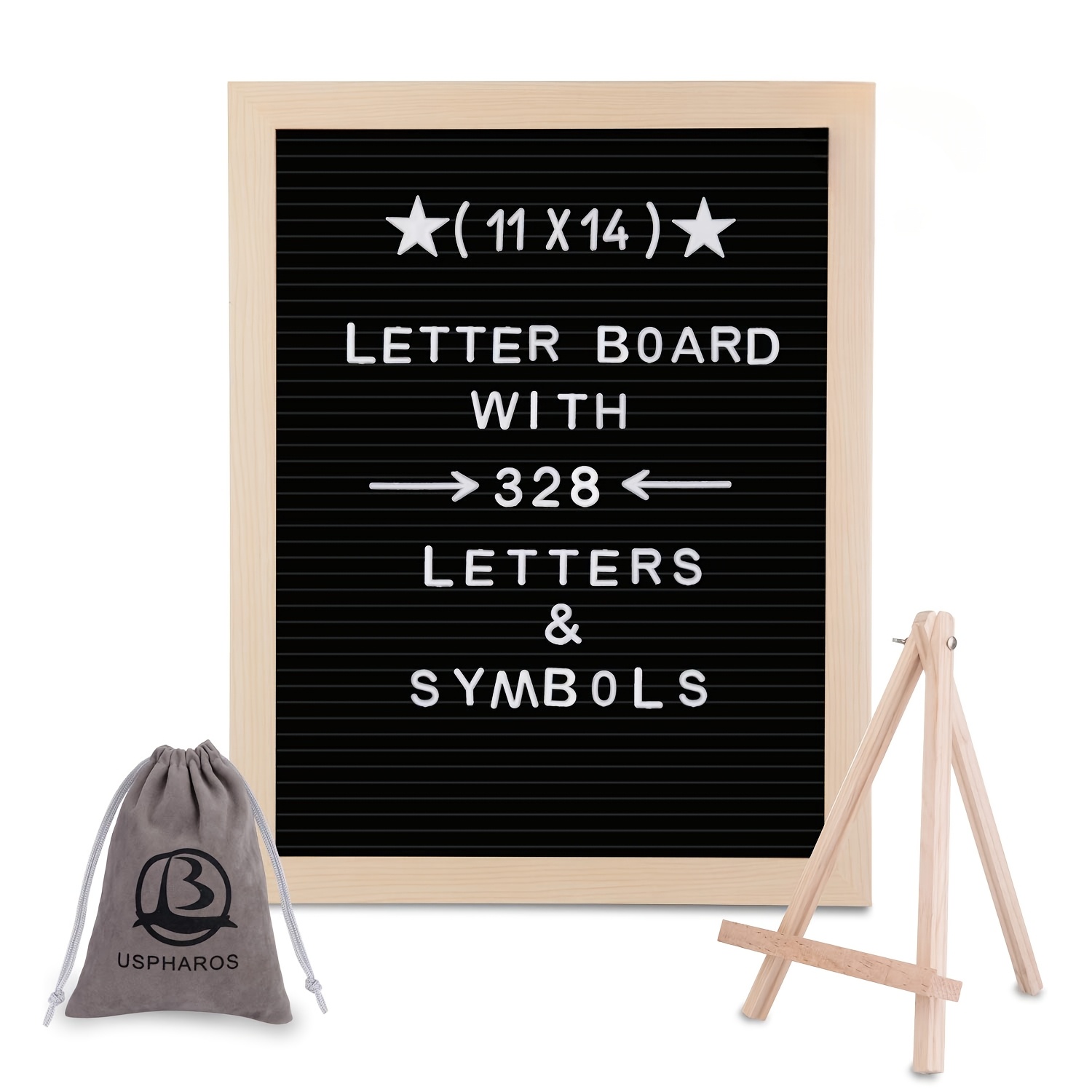 

Upharos 11x14 Inch Black Felt Letter Board With Wooden Stand - , Removable , Includes Drawstring Storage Bag, Ideal For Milestone Tracking & Organizing