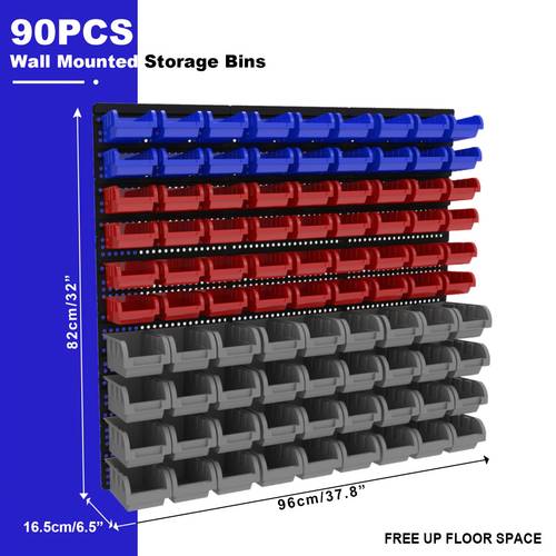 45 90 135pcs wall mounted tool organization system with storage box and brackets durable diy garage and workshop rack suitable for screws nuts bolts nails and small parts garage tool