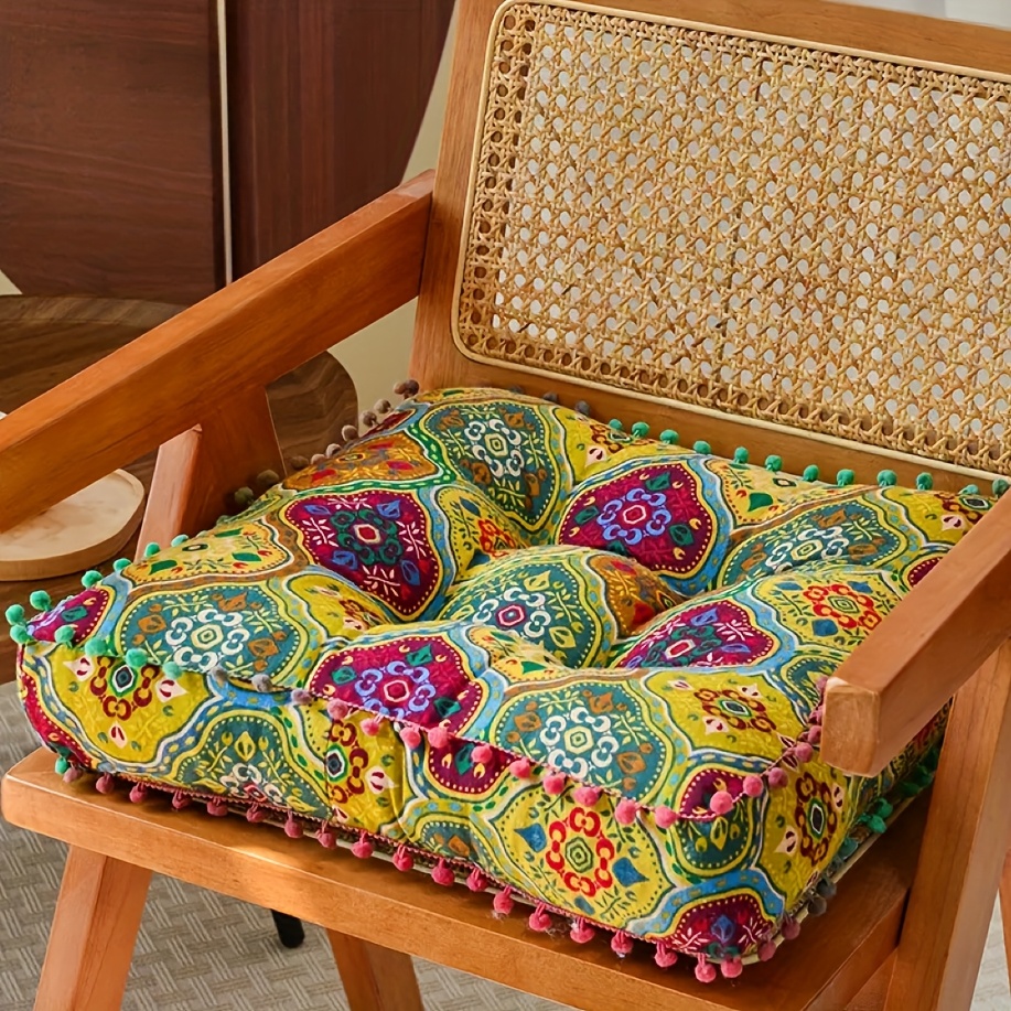 TEMU [ Optional] Comfortable Thickened Bohemian Style, Moroccan Cushion, Pillow, Meditation Mat - , Ultra-comfortable, Thick And Beautiful, Making