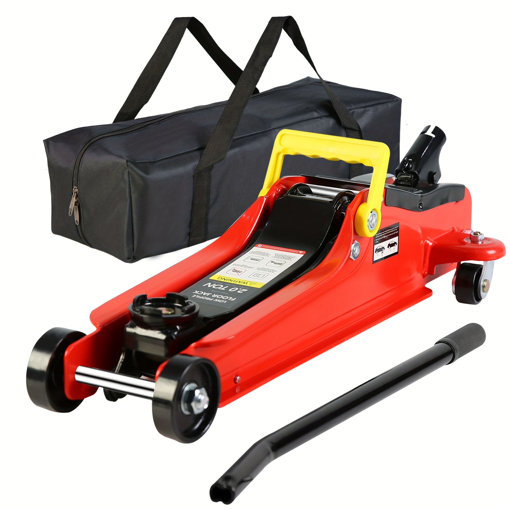 

Floor Jack, Low Profile Floor Jack, Yduty Steel Racing Floor Jack With Single Piston Pump, Floor Jack Lifting Range 3.3"-15.2" Red