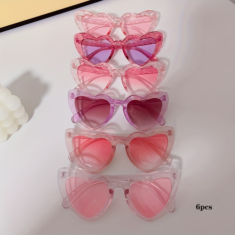 

6pcs Pink Glasses Set - Beach, Weddings & Birthday Parties - Cute Photo Prop Eyewear