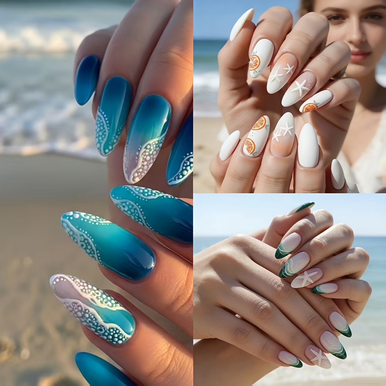 blue and green nails sold on Temu United States