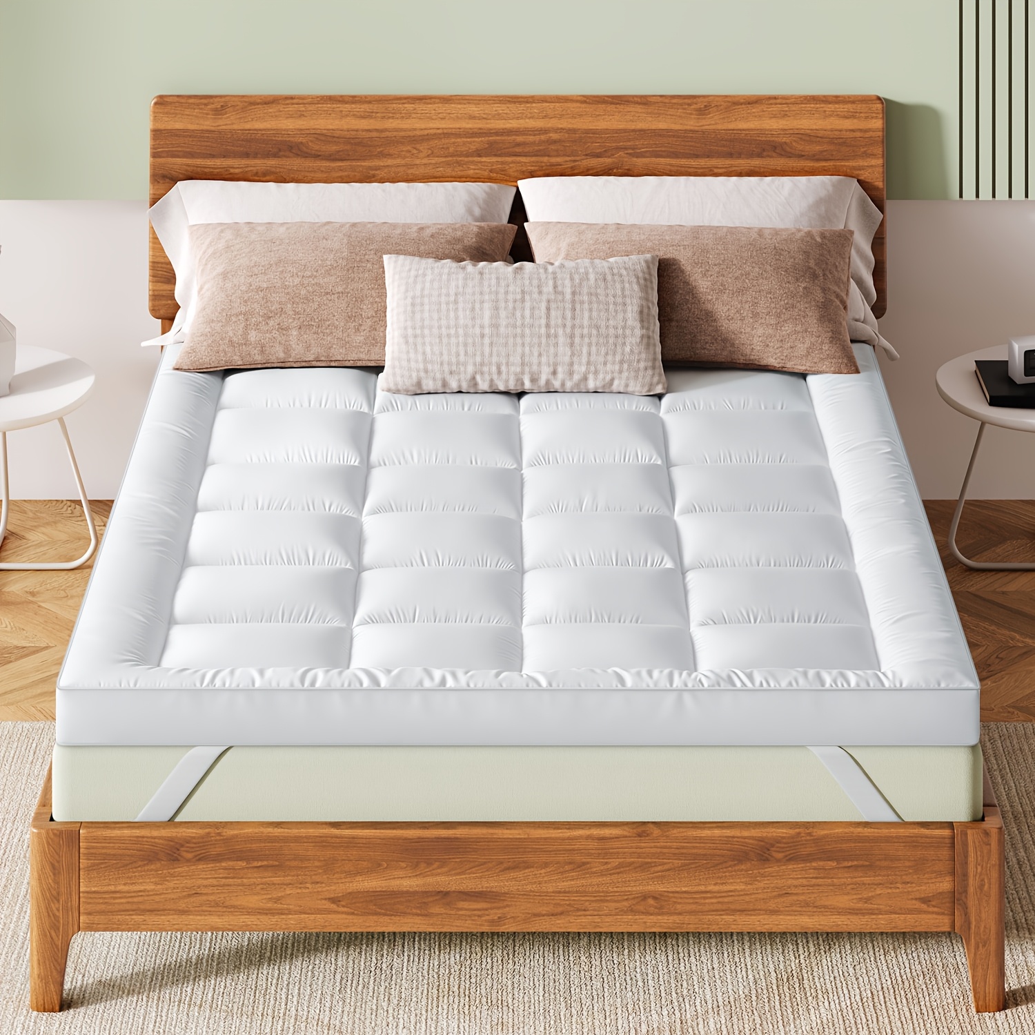 Mr. Tree Thin Mattress With Strong Elastic Strap, Warm And Breathable Mattress Topper, Pflegeleicht & Maschinenwaschbar, Bed Topper For Box Spring Bed &