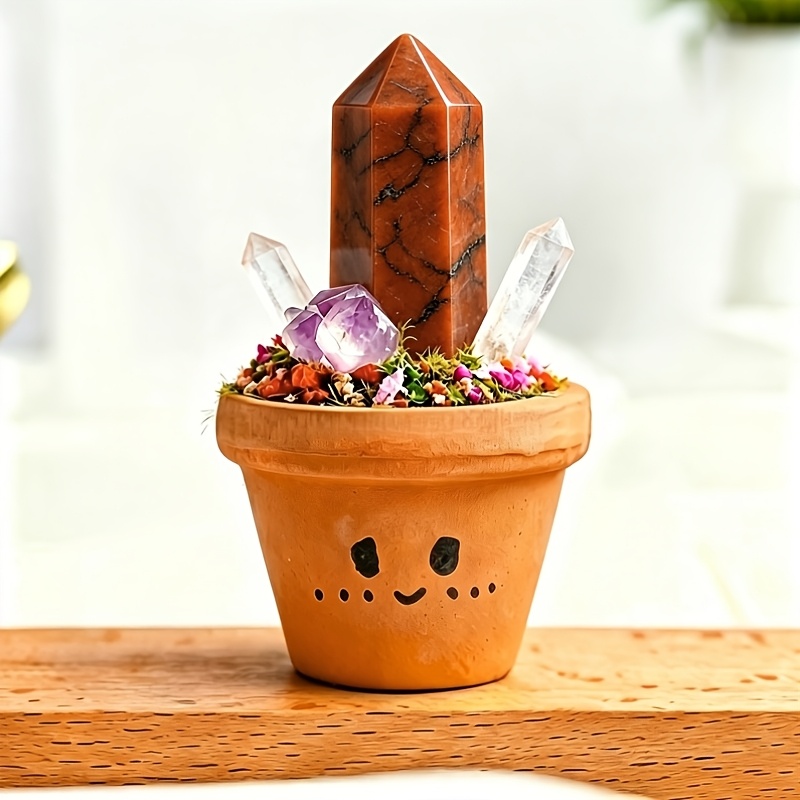 TEMU 1pc Natural Potted Plant, Mini Forest, Meditation , Potted Plant Decorative Ornament