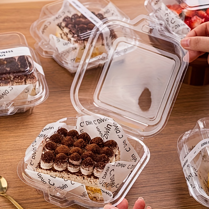 Lid Square Christmas Cake Storage Tins 10 Pack Reusable Clear