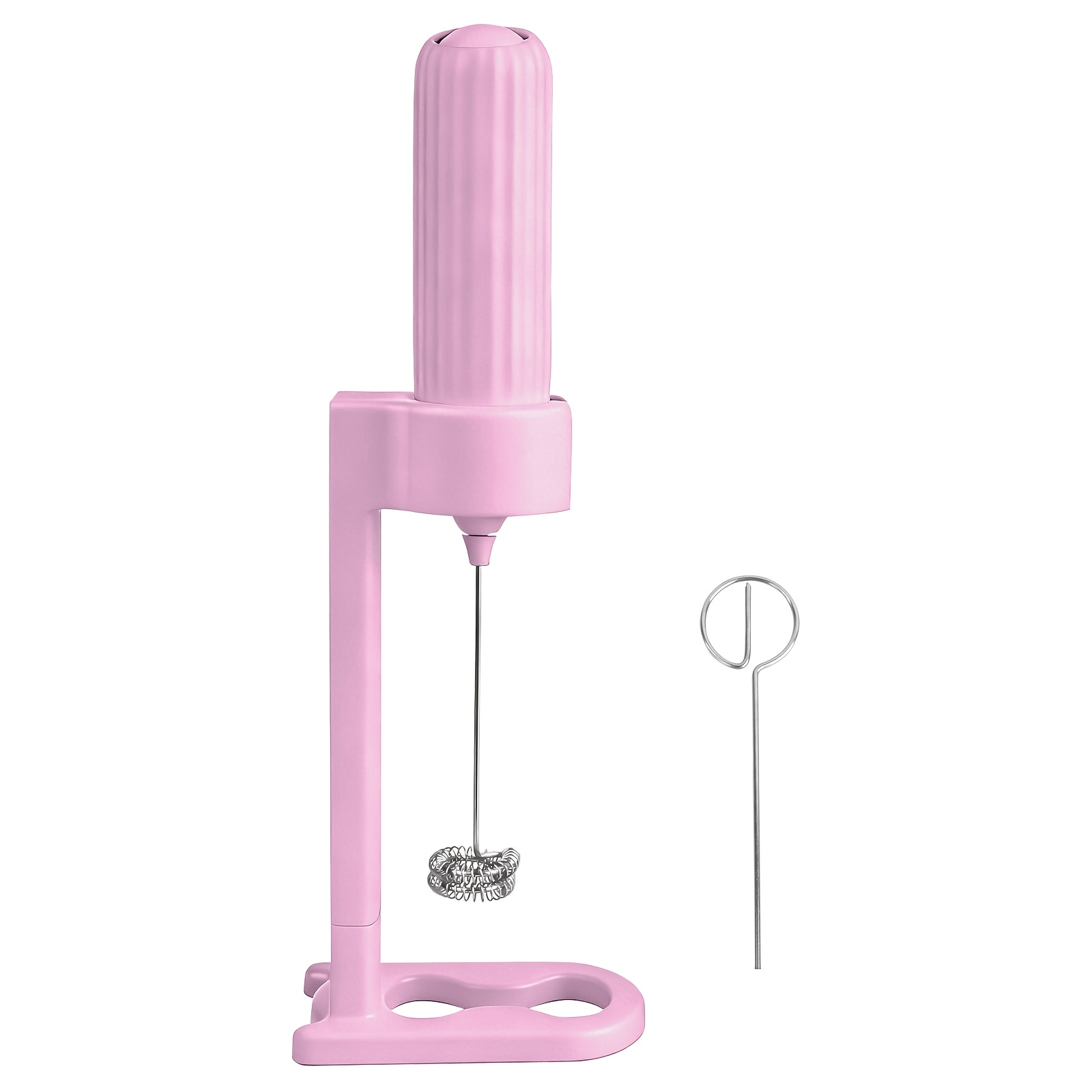 TEMU 1 Pack Mousseur à Lait Électrique avec Support, Fonctionne à Piles, Mélangeur Portable, pour Café, Latte, Matcha, Chocolat Chaud