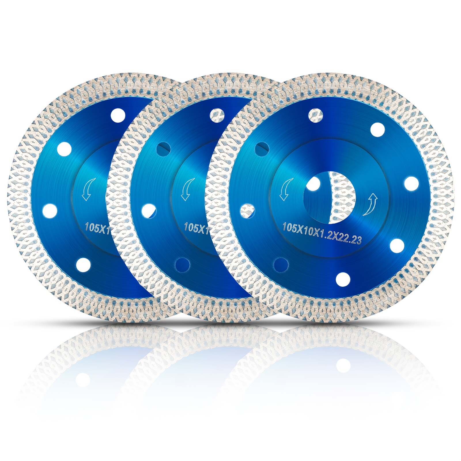 TEMU 3pcs 4.5inch/4inch Diamond Saw Blade, Super Thin Diamond Saw Blade, Suitable For Tile, Brick, Granite And Concrete