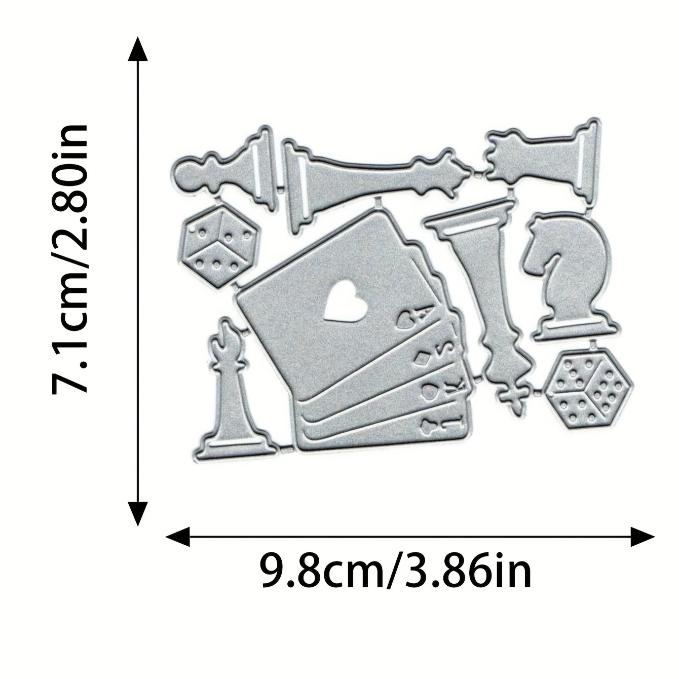 1pc Chess Irregular Greeting Card Background Metal Cutting Die Birthday Decoration Diy Paper