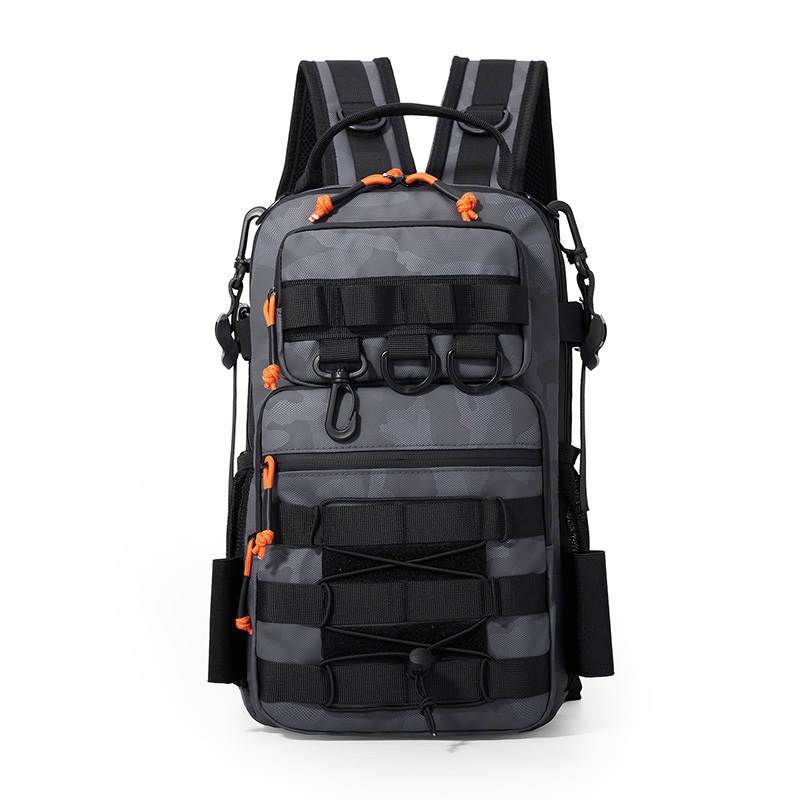 Men's Camouflage Crossbody Fishing Backpack, Outdoor Functional Bag
