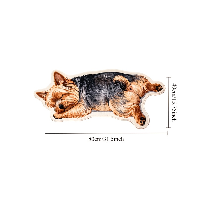 TEMU Tapis en et 900G et 9Mm Japonais Marron-Jaune Yorkshire Terrier Position de Sommeil Chambre Chevet Décor Lit Tapis Orienté Guérison Salon Canapé