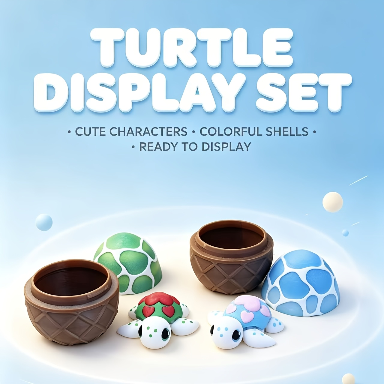 Dual Colors 3D Printed Turtle Eggs & Turtles