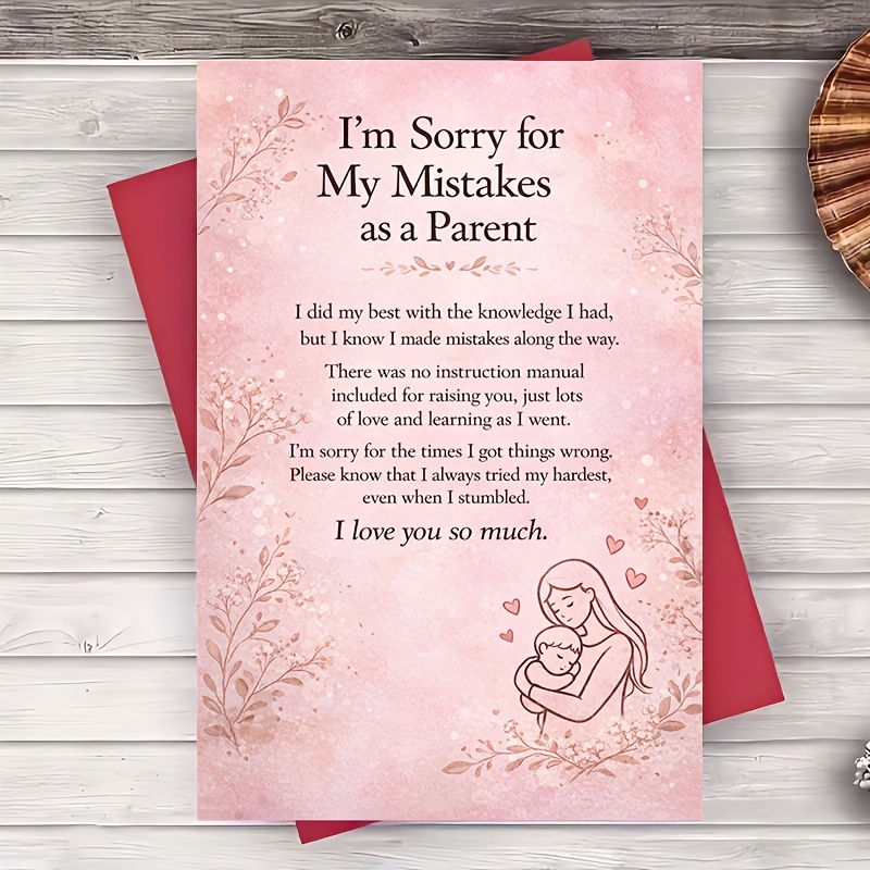 one envelope   greeting card   greeting card from parent to son or daughter   i am sorry note for family reconciliation thoughtful gift for birthday or any day greeting card