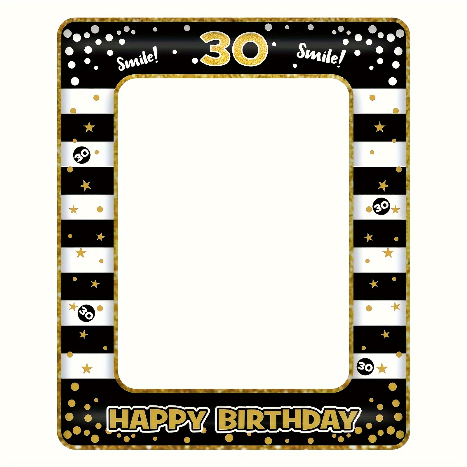 

Festive Inflatable Photo Frame: Celebrate A 30th Birthday With Style - Black And Golden Design For Men And Women