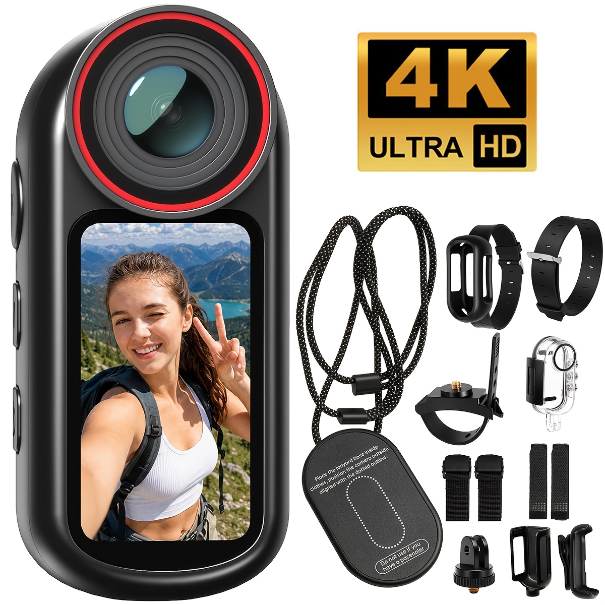 Image of 4k Mini Body Camera With 1.5" Screen, Pov Body Cam With Eis, Wifi , Wearable Magnetic Thumb Camera, Portable Helmet Chest For Vlogging Hiking Cycling Skiing Motorcycle