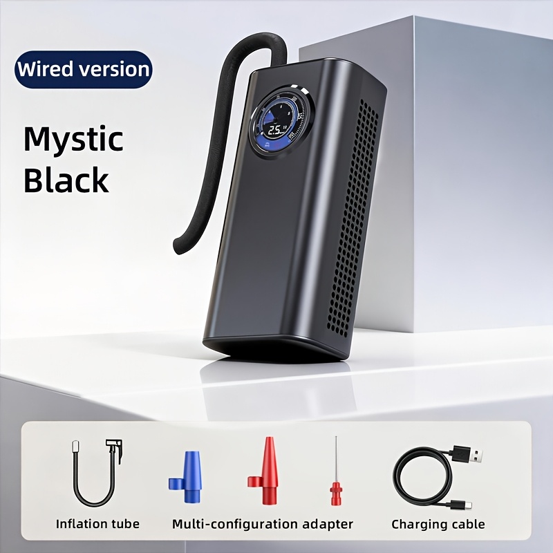 Portable Car Tire Inflator, Car Air Pump for Rapid Inflation, Fast Charging USB Port, with Tire Pressure Gauge, 3000mAh Lithium Battery, Rapid Charging, Suitable for Cars, Bicycles, Motorcycles, Sports Balls, High-Efficiency Motor, Quick Inflation