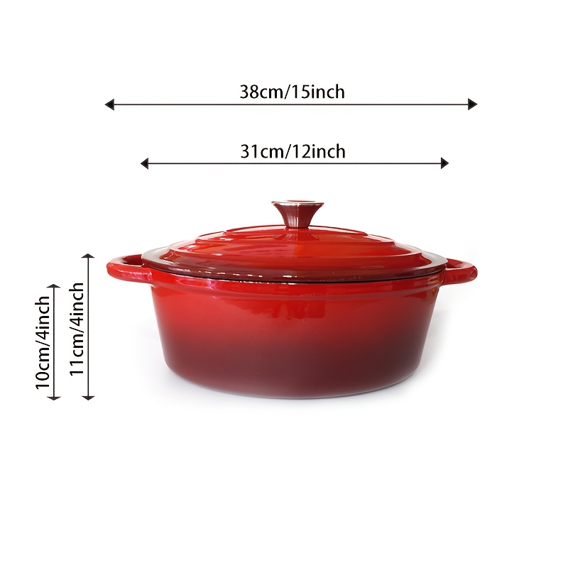 Enamel Oval Dutch Oven with Self-Basting Lid Nonstick for Cooking,  Baking, Multi-Functional Casserole with Double Handles, Scratc