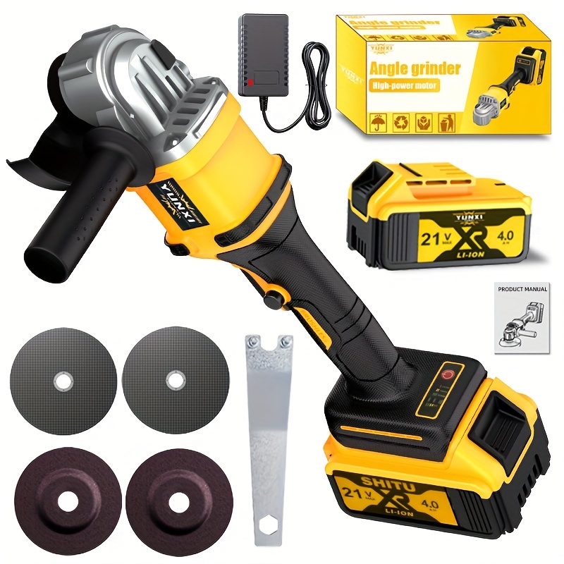 the 2025 brand new rechargeable angle grinder cordless polishing machine   with two lithium ion batteries a fast charger and   set of accessories making it versatile and  