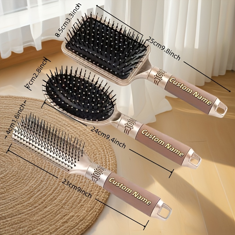TEMU New Customizable Name 3pcs Set Air Cushion Comb Airbag Comb Head Massage Comb Souvenir Comb Gift For Lovers And Mothers
