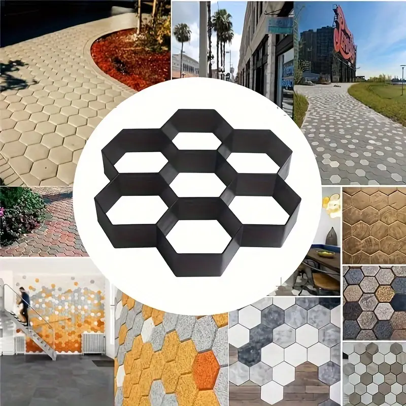 Noref Concrete Paving Mold,Hexagonal DIY Concrete Paving Mold Cement Brick Walk Paths Maker For