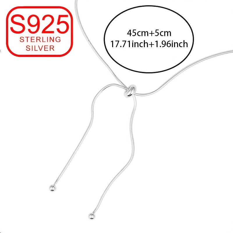 925 Silver Adjustable Snake Bone Necklace