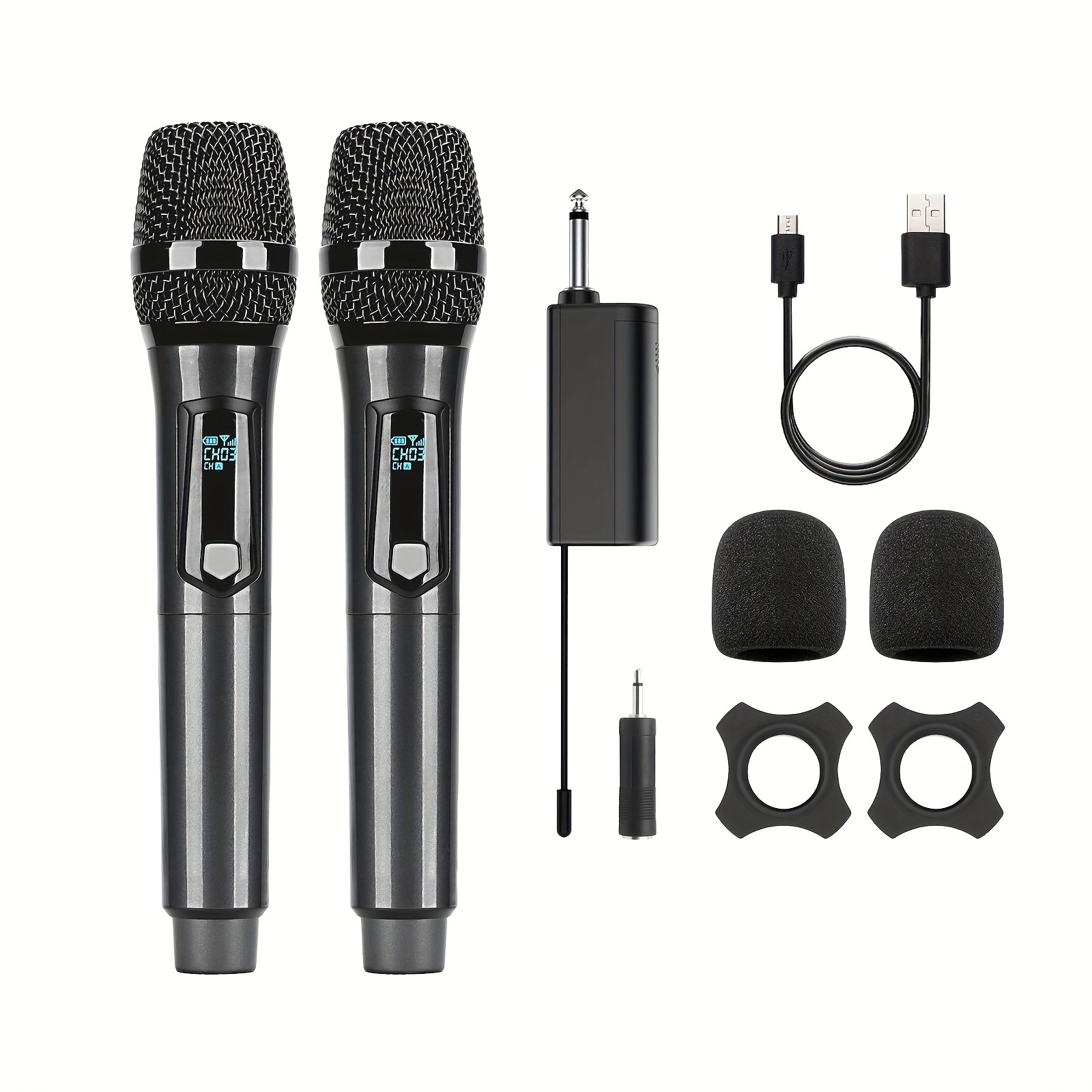 W 4 Wireless Rechargeable Microphone Home One Two Ktv Temu