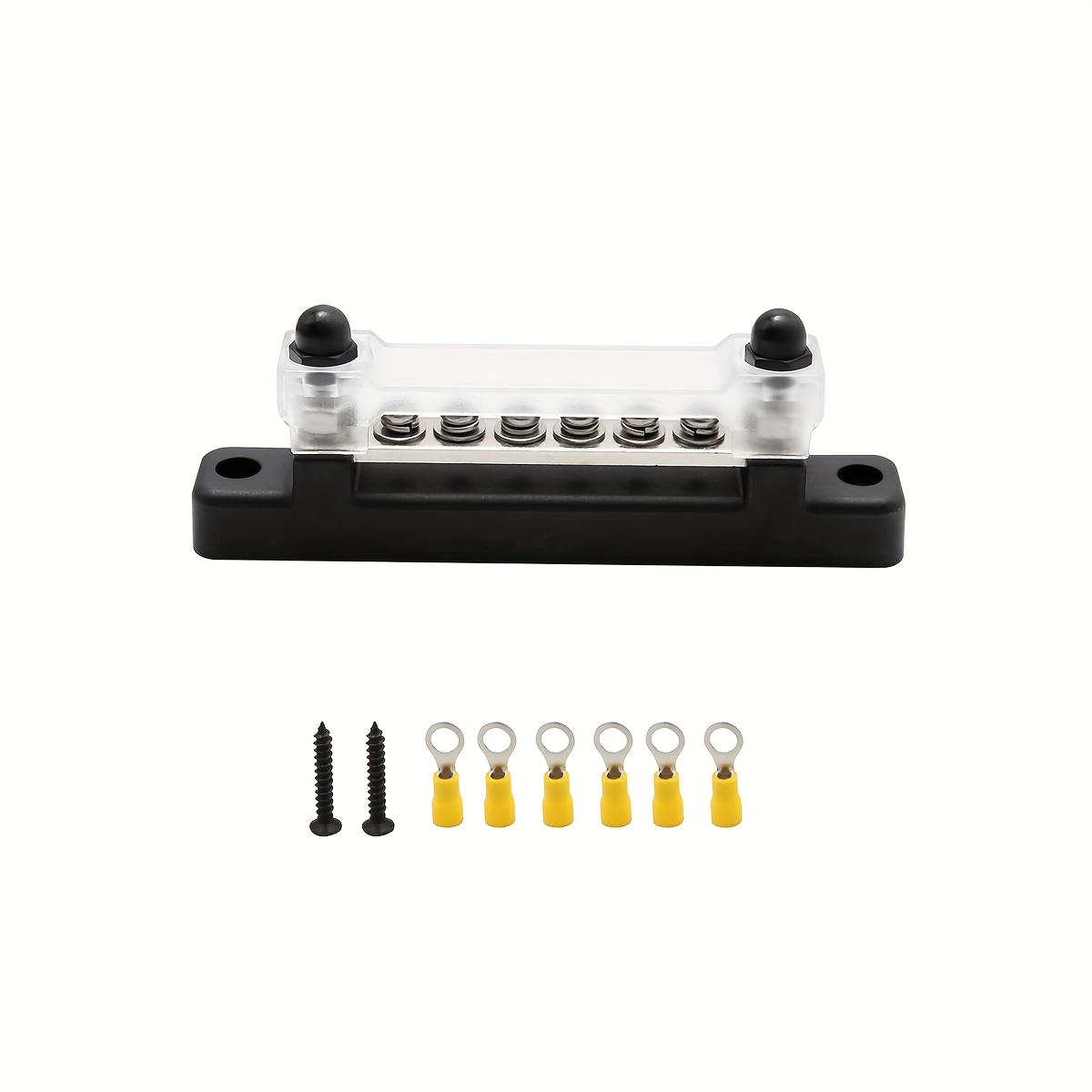 TEMU Bloc de distribution d' 12V à barre omnibus marine, borne de batterie 150 A avec cosses à pour câblage automobile, camping-car, solaire, kit de