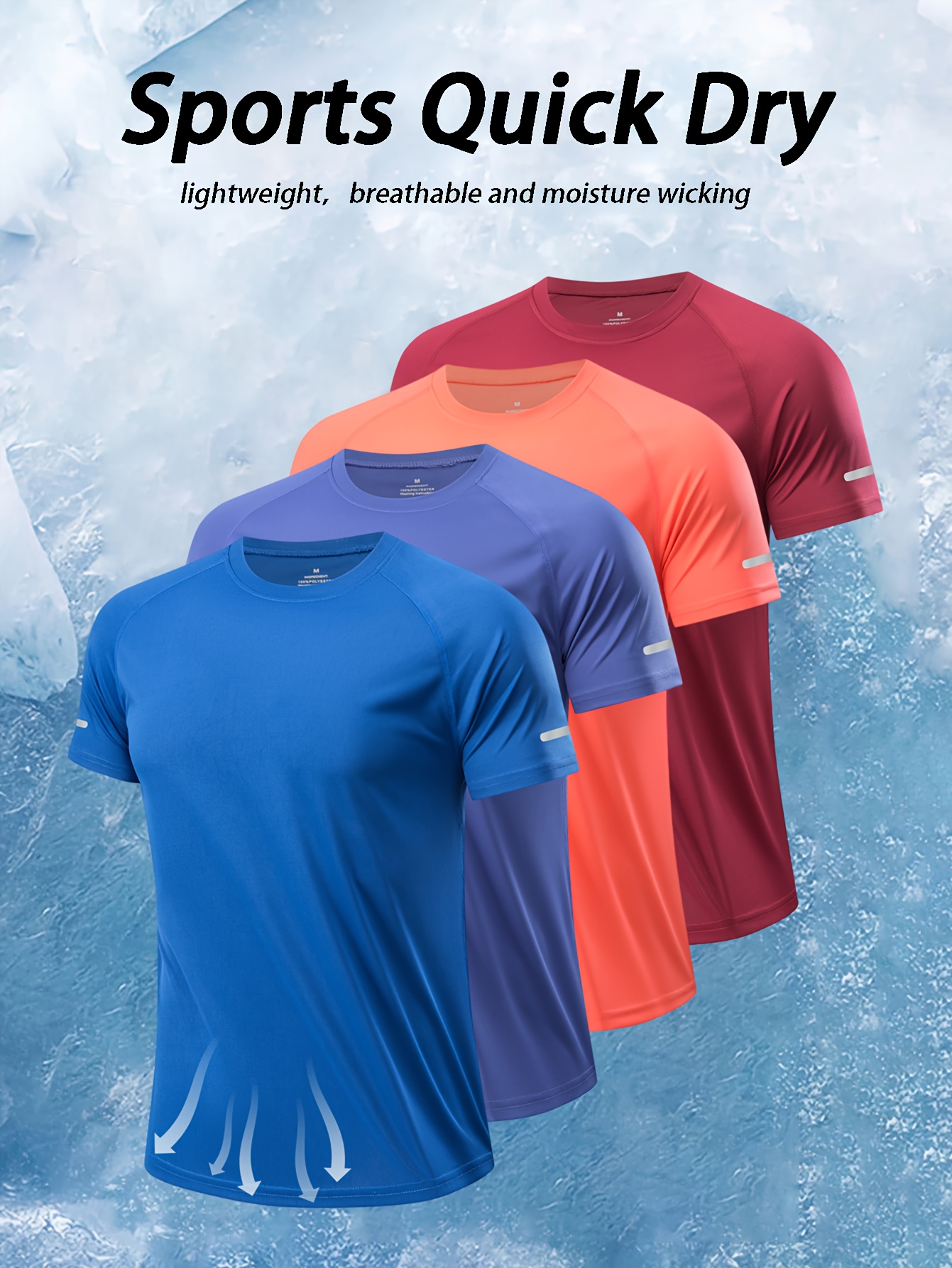 4pcs mens athletic t shirts breathable quick dry polyester casual round neck solid colors short sleeve for cycling   basketball and sports activities perfect gift for sports enthusiasts cycling apparel breathable quick dry fabric stretchy material