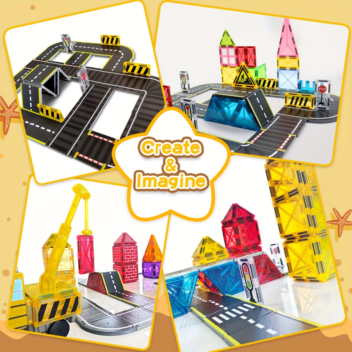 Magnetic Building Road Assembly Set for Creative Learning
