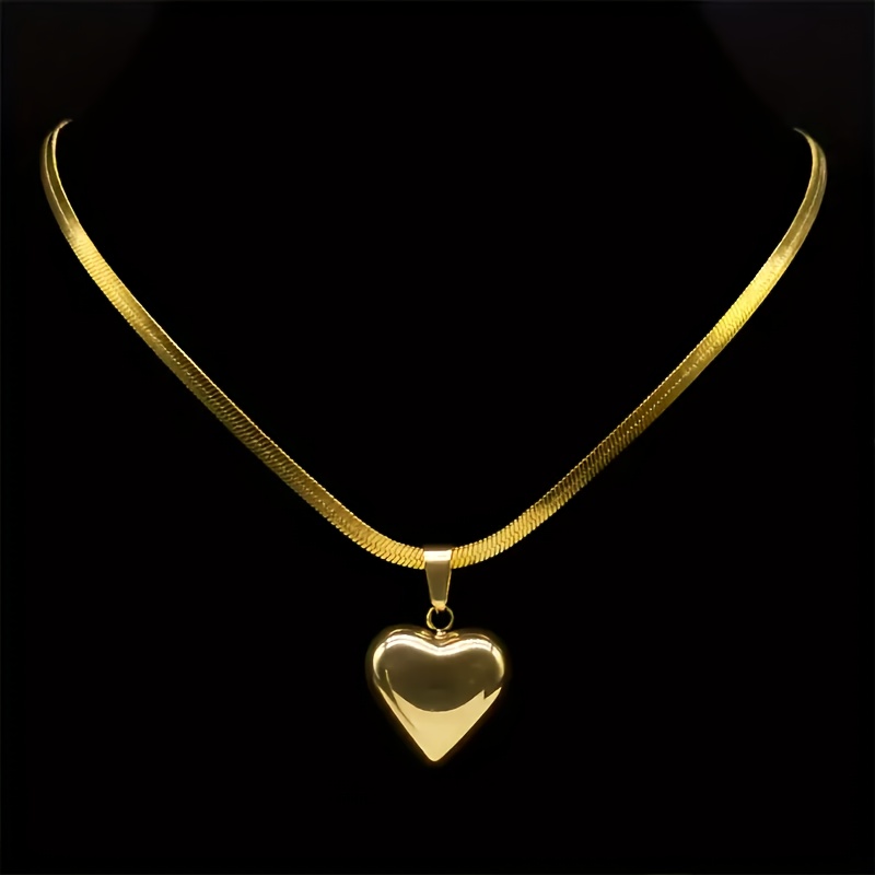 TEMU Collana a cuore in acciaio inossidabile, , da donna, i , casual, vacanze, feste, aderente