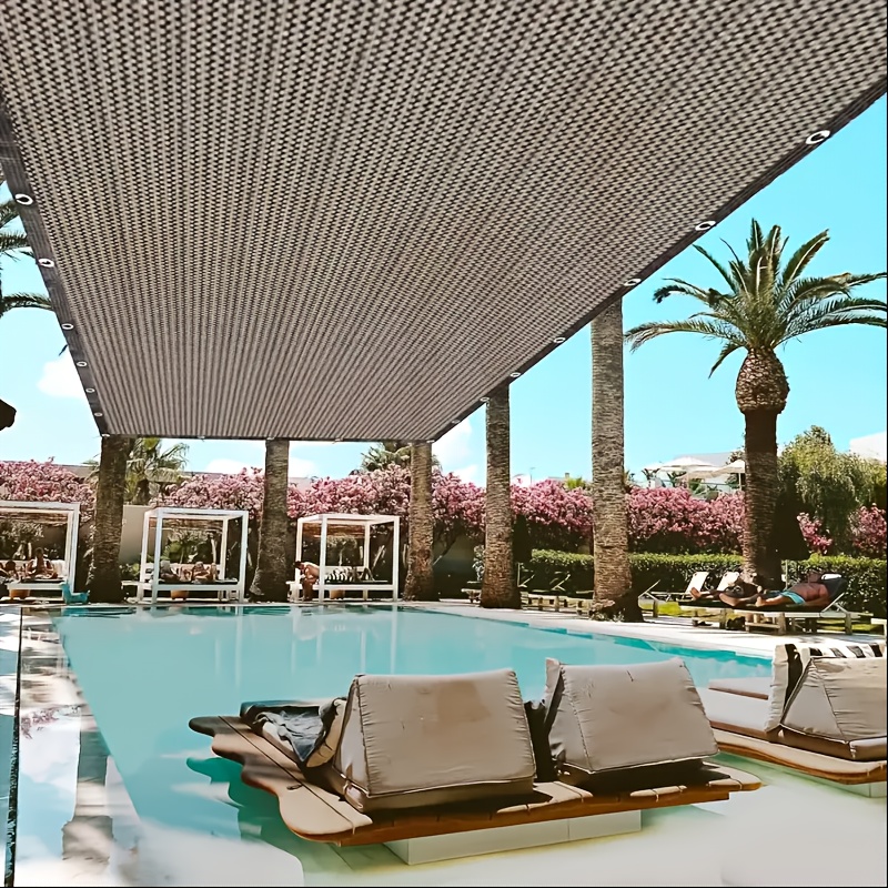 Large Square Outdoor Sun Shade Canopy - 91-100% Blackout Privacy Cover for Swimming Pools, Patios & Gardens - Durable PE Material, Easy Setup, Mixed Colors