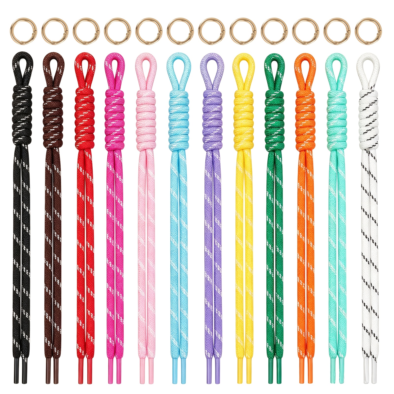 TEMU 12pcs Paracord Rope Keychain With 12pcs Clasp, Paracord Keychain Bag Charms