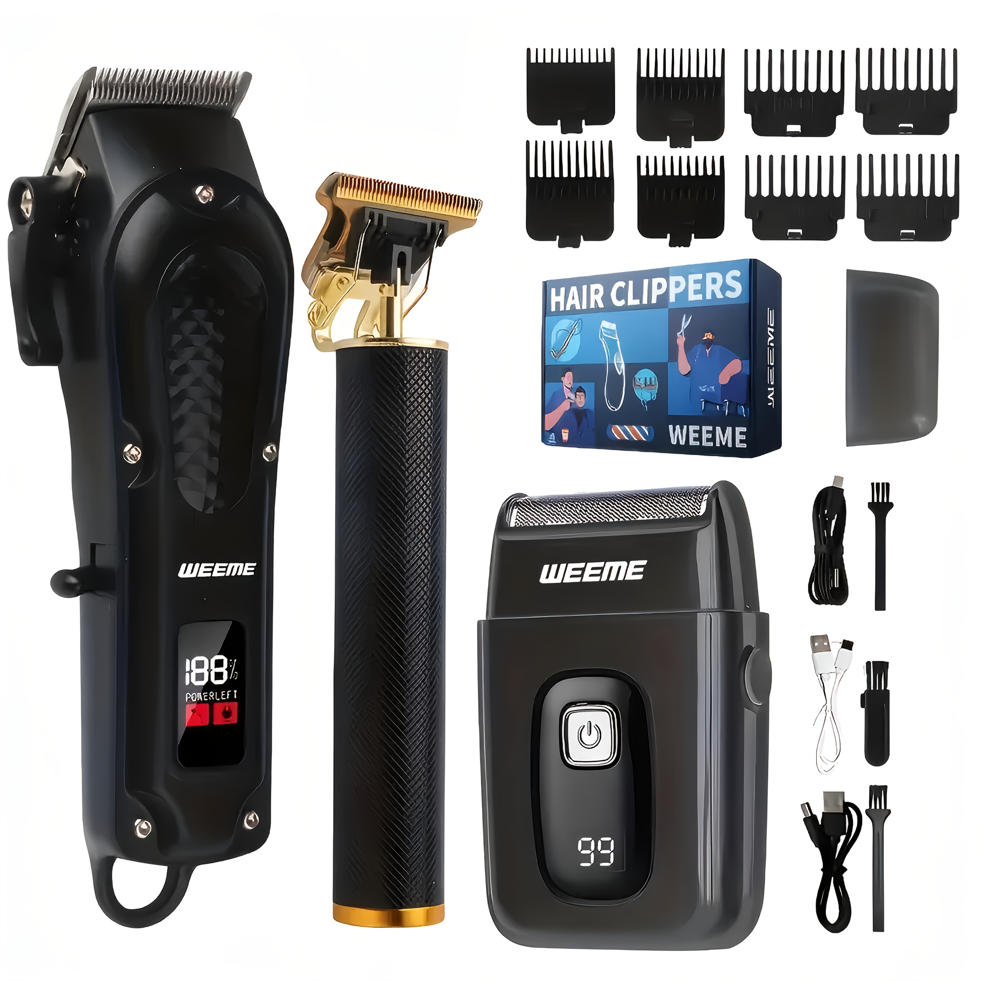 WEEME Professional Hair Clipper, USB Charging Wireless Hair Clipper, Men's HairCutting Kit, Easy to Trim Hair And Beard, Precise Comfort, BirthdayGift, Christmas Gift, Father's Day Gift, for Dad, for Boyfriend - Image 12