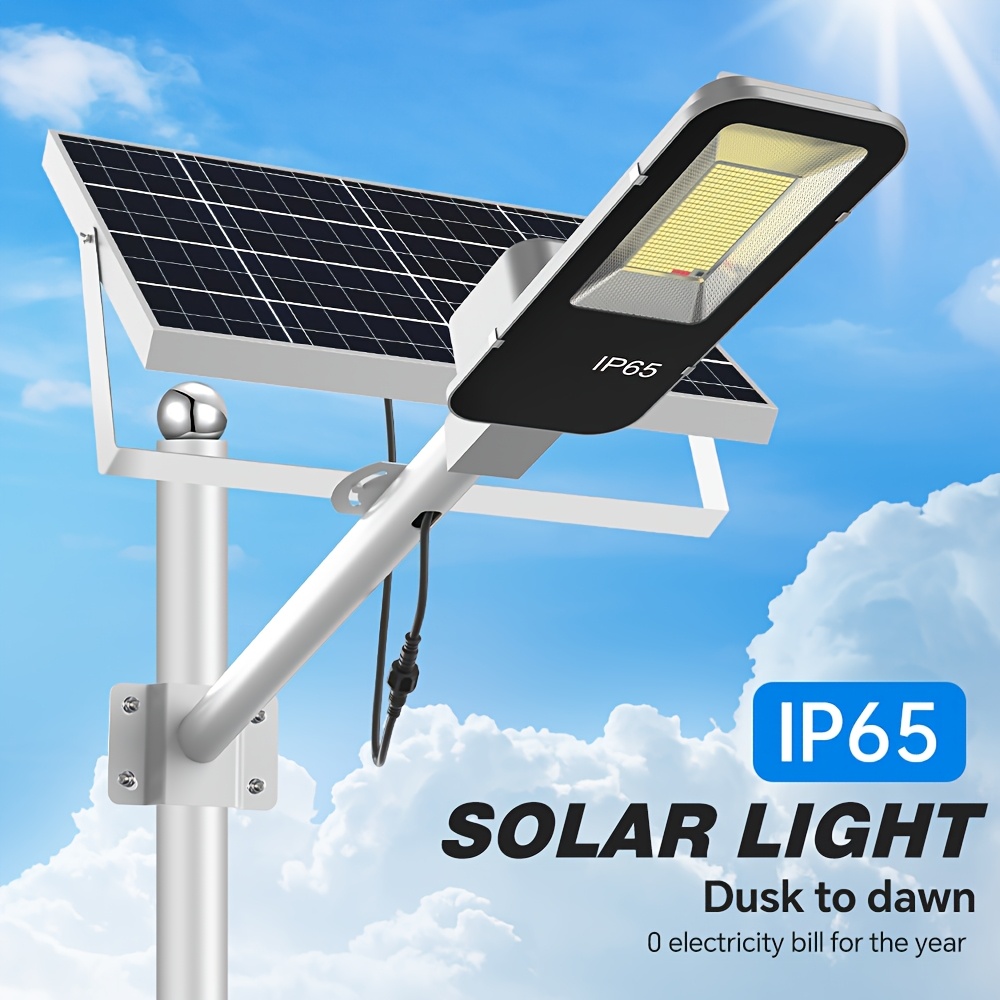 รูปภาพรายการ โคมไฟถนน งานแสงอาทิตย์ 1 ชิ้น, โคมไฟกลางแจ้ง ip65, ไฟผนัง งานแสงอาทิตย์ led กำลังสูง, ติดตั้งแบบกึ่งฝังพื้น, รีโมทคอนโทรล เซ็นเซอร์แสง, เปิด-ปิดอัตโนมัติตั้งแต่พลบค่ำถึงรุ่งเช้า, เหมาะสำหรับสวน, ลาน , โรงรถ, ถนน, ลานจอดรถ, ไฟสปอตไลท์เพื่อความปลอดภัย