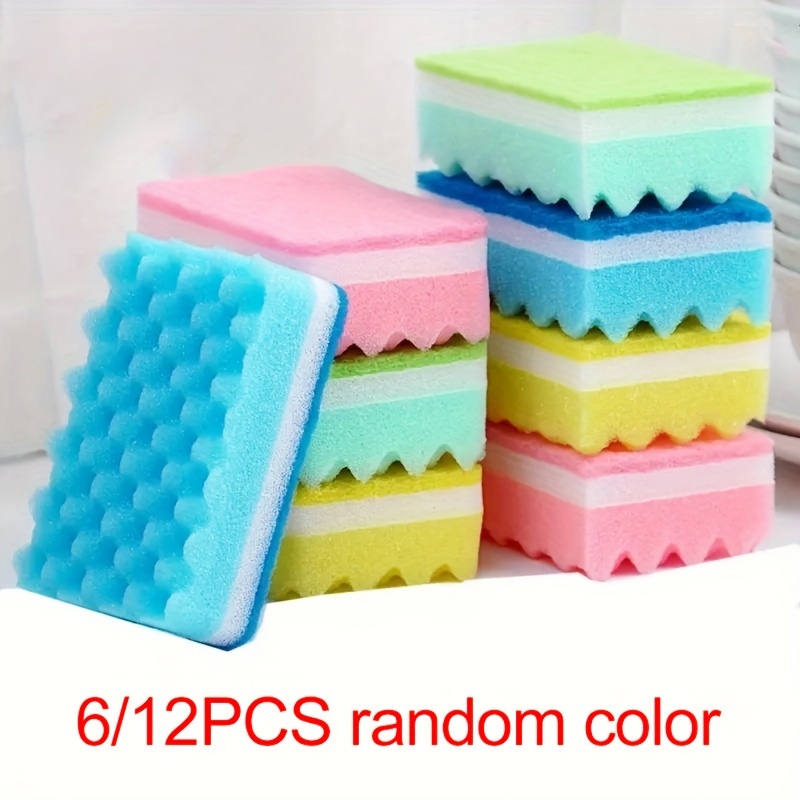 

6/12pcs Dishwashing Sponges - Cleaning Sponges For And Pot Scrubbing - Cloth Wipes For ,