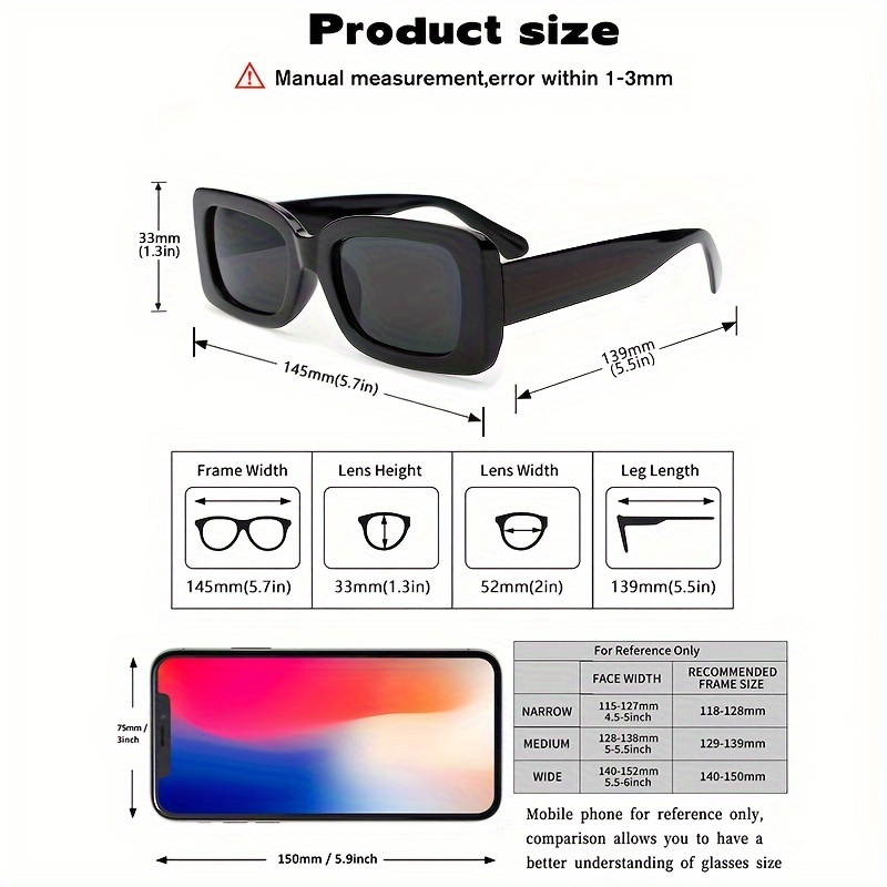 2pc Mens Trendy Casual Decorative Sunglasses Classic Square Frame