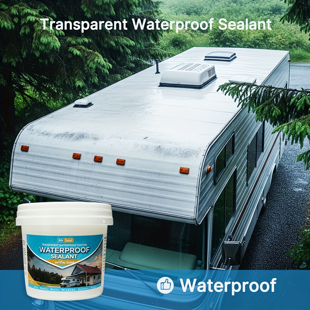 1kg rv transparent waterproof   quick dry flexible breathable   for rv roof windows walls tiles durable weatherproof protection rv roof   roof sealing modern aesthetic flexible   Product details 4