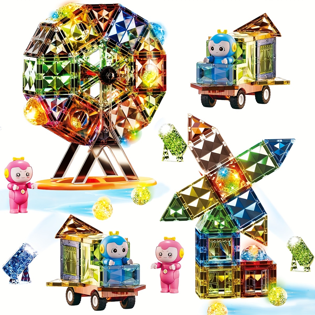 磁気ビルディングスティックブロックおもちゃ 3Dマグネットビルディングパズルおもちゃ 子供向けギフト モンテッソーリおも - Temu Japan