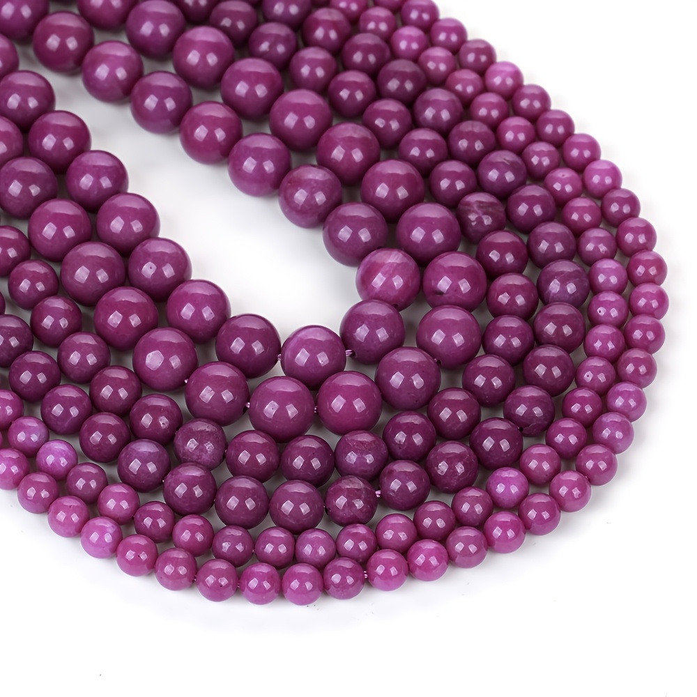 

Lomuine Natural Purple Phosphosiderite Beads, 6mm-10mm Round Loose Spacers For Making - Bracelet & Necklace Craft Supplies, 15" Strand